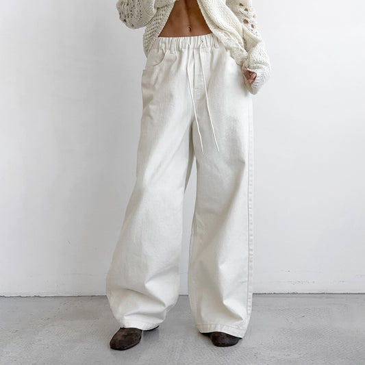 Cream Canvas Trousers